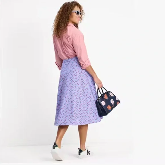 Kate Spade Blue and Red Polka Dot A-Line Skirt - Picture 2 of 6